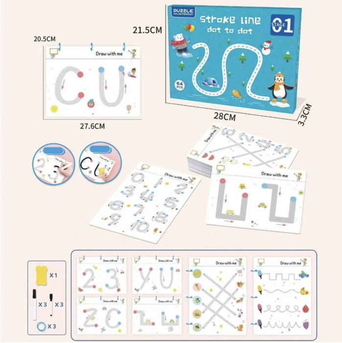 Carte educativa reutilizabila cu planse imprimate, Urmeaza linia punct cu punct [6]