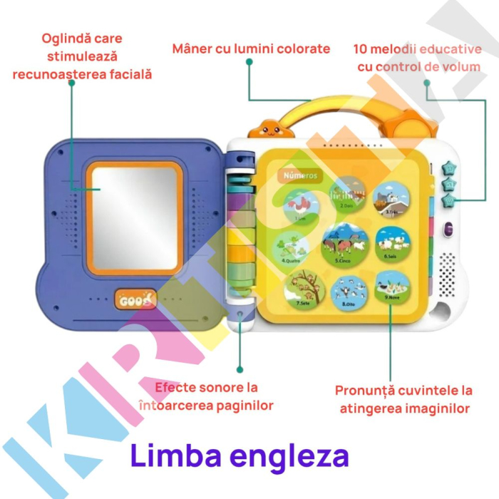 Carte Interactiva "Words Book" - Educatie Timpurie, Lumini, Muzica si Oglinda [5]