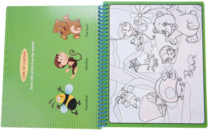 Carte magica de colorat cu apa, reutilizabila, Animale salbatice de la Zoo [10]