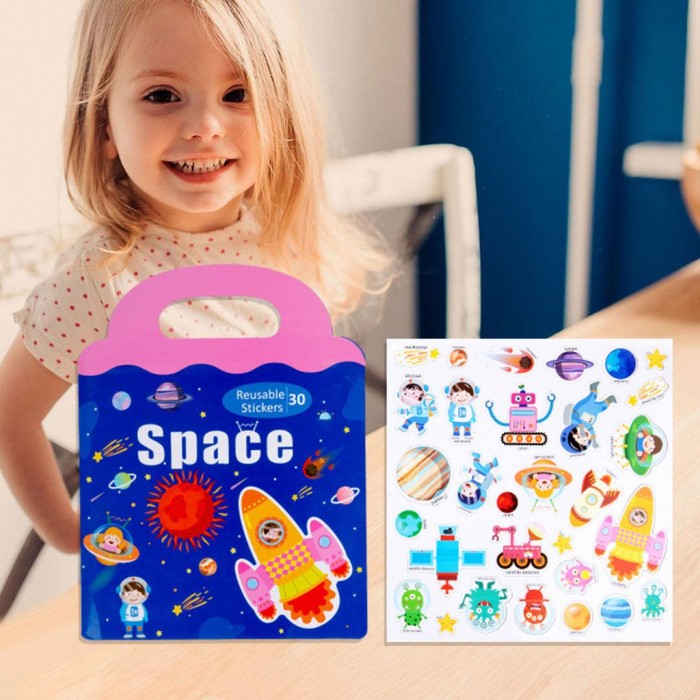 Carte magnetica cu 30 stickere reutilizabile, Spatiul cosmic si astronautii NASA [2]