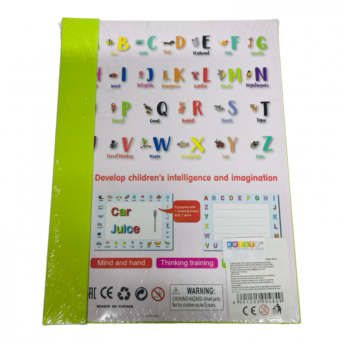 Carte magnetica cu activitati educative, cu piese puzzle si tablita de scris magnetica, cu marker, Literele alfabetului [2]