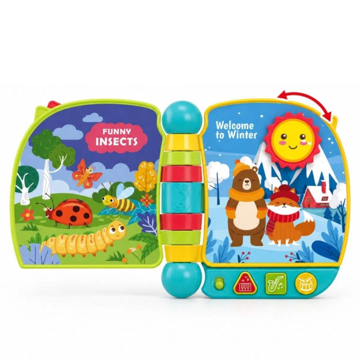 Carte muzicala interactiva pentru bebelusi cu animale si activitati senzoriale, +18 luni [5]