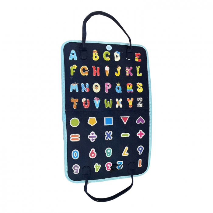 Carte senzoriala tip geanta, cu 16 activitati, 45x28 cm, din fetru, bleumarin [5]