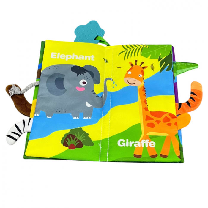 Carte textila senzoriala bebe, Animalele din Jungla [3]
