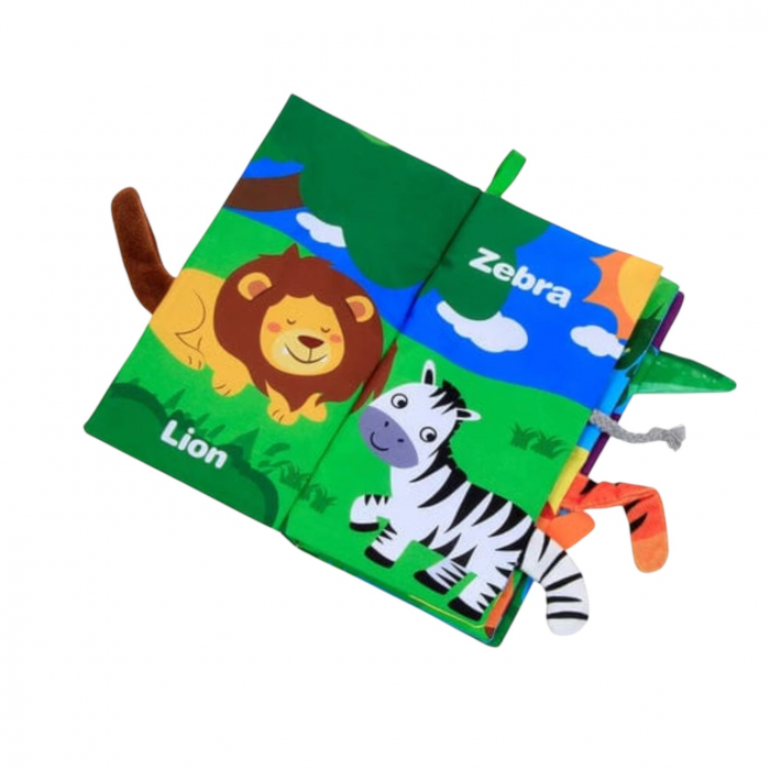 Carte textila senzoriala bebe, Animalele din Jungla [2]