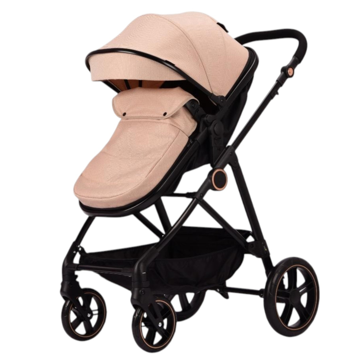 Carucior 2 in 1 F5 Crem, Reversibil cu Cadru din Aluminiu si Accesorii [3]
