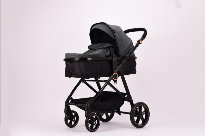 Carucior 2 in 1 F5 Gri, Reversibil cu Cadru din Aluminiu si Accesorii [4]