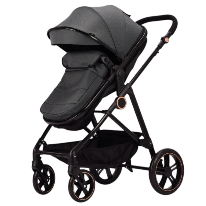Carucior 2 in 1 F5 Gri, Reversibil cu Cadru din Aluminiu si Accesorii [3]