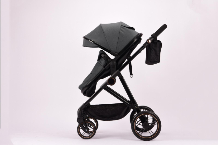 Carucior 2 in 1 F5 Gri, Reversibil cu Cadru din Aluminiu si Accesorii [9]