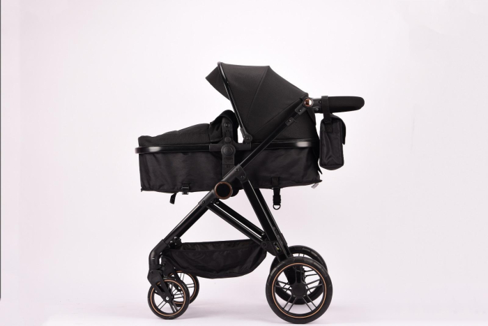 Carucior 2 in 1 F5 Negru, Reversibil cu Cadru din Aluminiu si Accesorii [4]