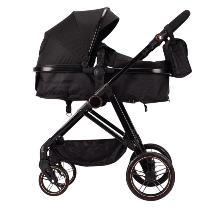 Carucior 2 in 1 F5 Negru, Reversibil cu Cadru din Aluminiu si Accesorii [3]