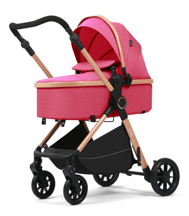 Carucior 2 in 1, F7 Mov, reversibil, pliabil compact, suspensii duble [2]
