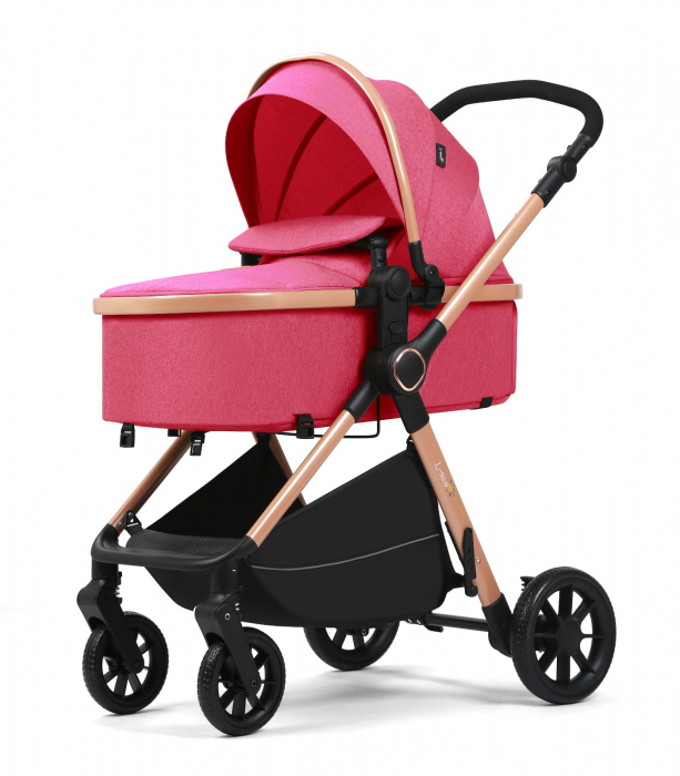 Carucior 2 in 1, F7 Mov, reversibil, pliabil compact, suspensii duble [3]