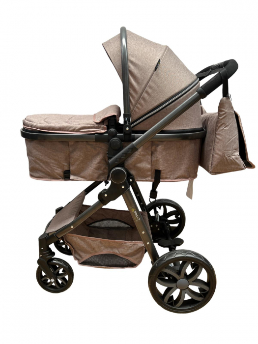 Carucior 2 in 1 pliabil, transformabil landou-sport, T8 Crem [6]