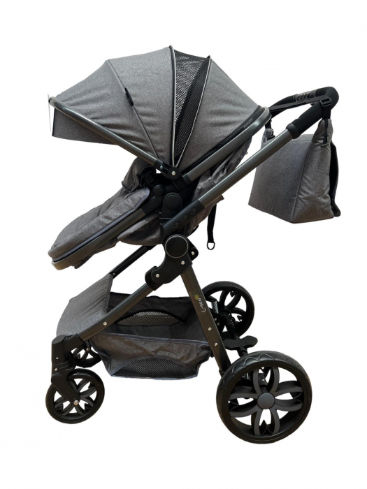 Carucior 2 in 1 pliabil, transformabil landou-sport, T8 Gri [7]
