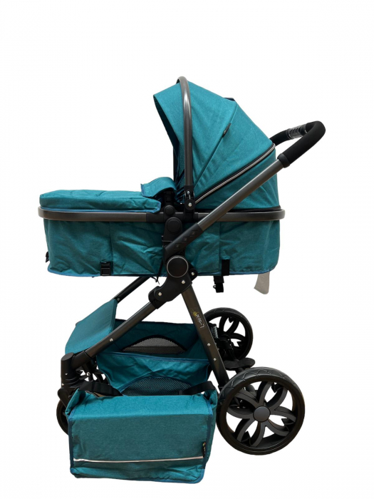 Carucior 2 in 1 pliabil, transformabil landou-sport, T8 Verde inchis [4]