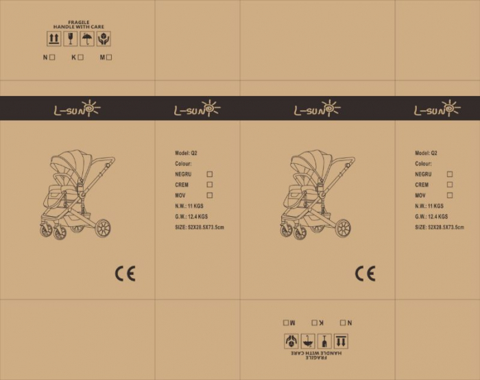 Carucior 2 in 1 Premium Gold Q2, Roz, transformabil, reversibil, cu husa si geanta [14]