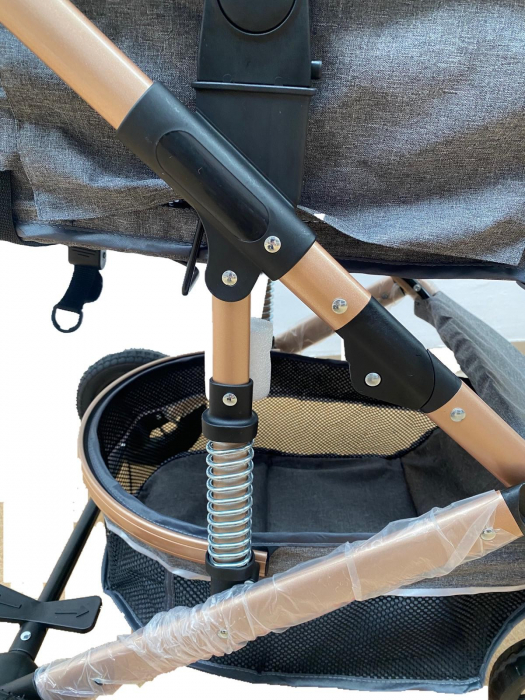 Carucior 2 in 1, reversibil, cu suspensii, T7 crem - L-Sun [8]