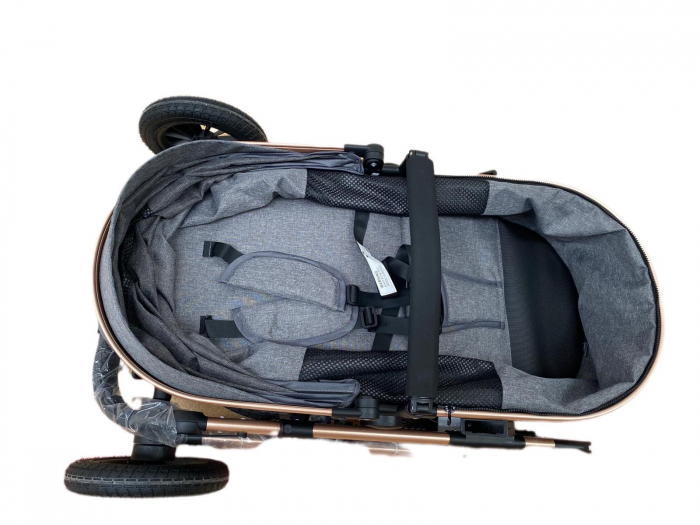 Carucior 2 in 1, reversibil, cu suspensii, T7 crem - L-Sun [10]