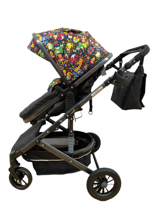 Carucior 2 in 1, reversibil, cu suspensii, T7 Multicolor [4]