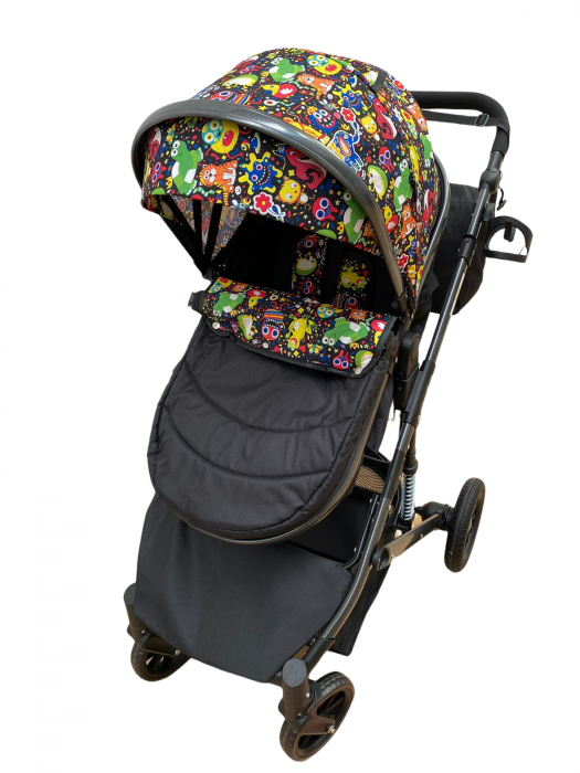 Carucior 2 in 1, reversibil, cu suspensii, T7 Multicolor [2]