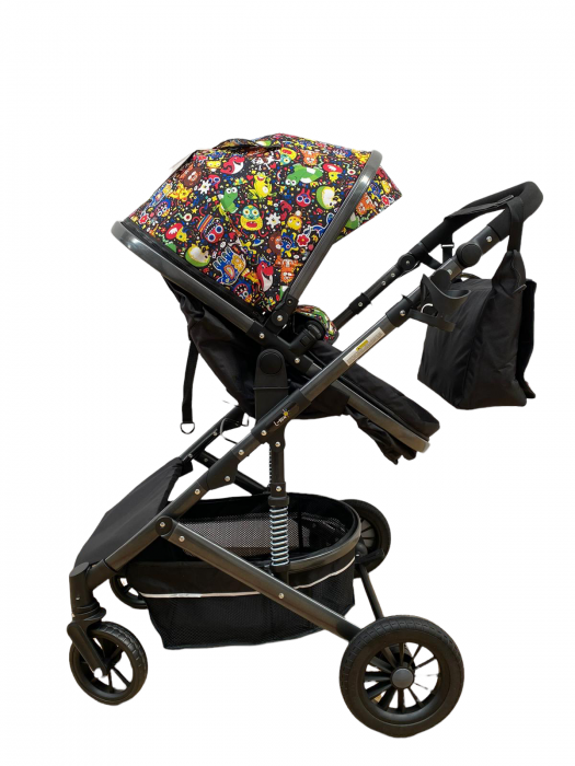 Carucior 2 in 1, reversibil, cu suspensii, T7 Multicolor [5]