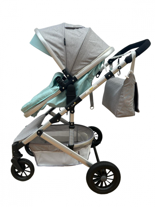 Carucior 2 in 1, reversibil, cu suspensii, T7 Verde deschis [2]
