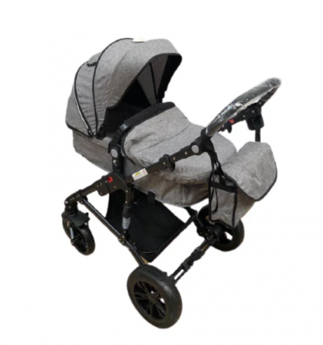 Carucior 2 in 1, reversibil, pliabil, suspensii duble, Teknum 6618, gri [2]
