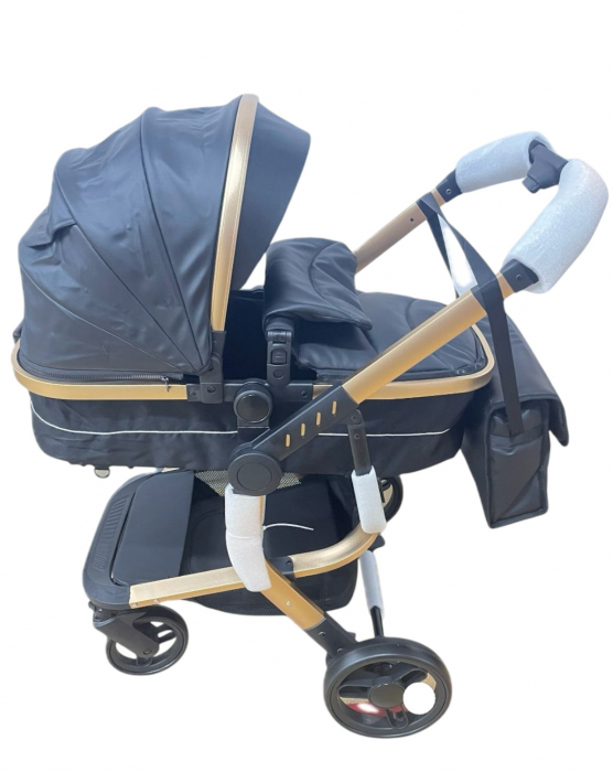 Carucior 3 in 1cu maner reversibil, transformabil landou-sport si scoica, 517 Negru [6]