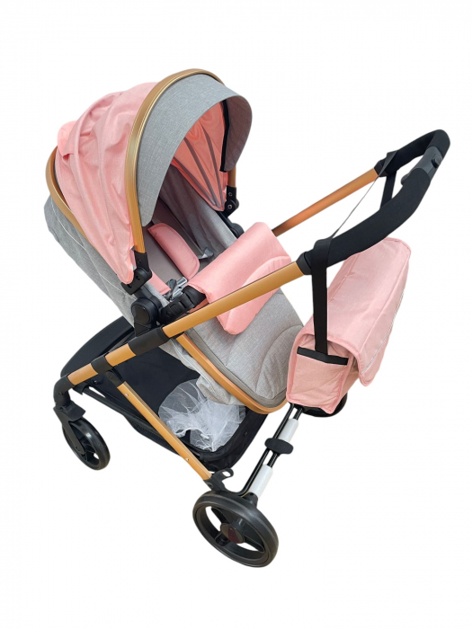 Carucior 2 in 1 transformabil landou-sport, 608 Roz - Gri [3]