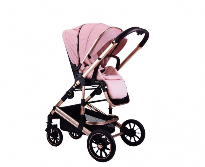 Carucior 2 in 1 transformabil, reversibil, pliabil, F3 Luxury Pink [6]