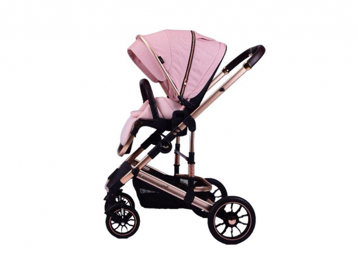 Carucior 2 in 1 transformabil, reversibil, pliabil, F3 Luxury Pink [5]