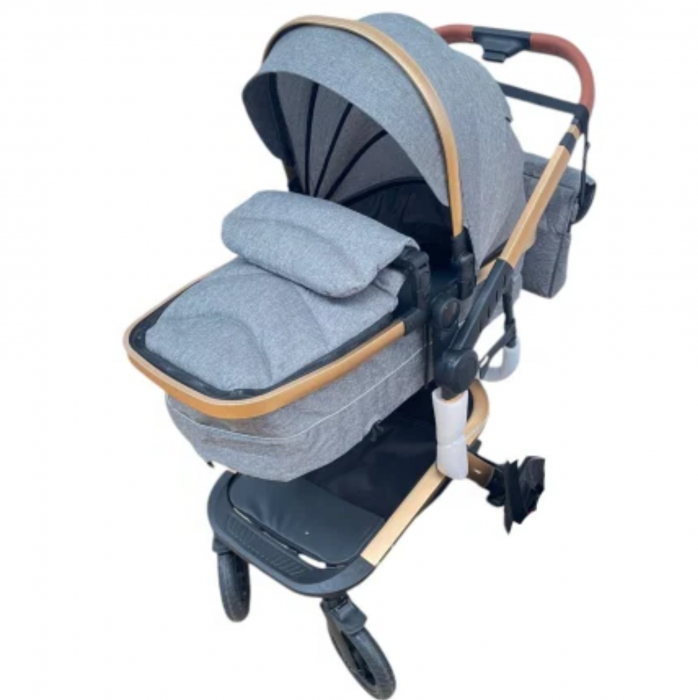 Carucior 2 in 1cu maner reversibil, transformabil landou-sport, 518 Gri [2]