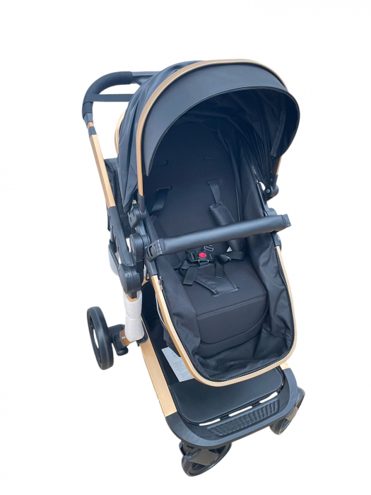 Carucior 2 in 1cu maner reversibil, transformabil landou-sport, 518 Negru [5]