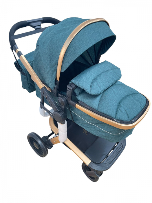 Carucior 2 in 1cu maner reversibil, transformabil landou-sport, 518 Verde [4]
