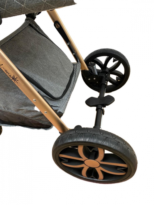 Carucior 3 in 1, 3 piese landou, sport si scoica, T6 - gri [14]