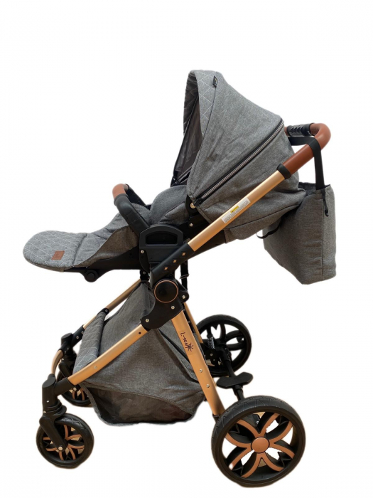 Carucior 3 in 1, 3 piese landou, sport si scoica, T6 - gri [4]