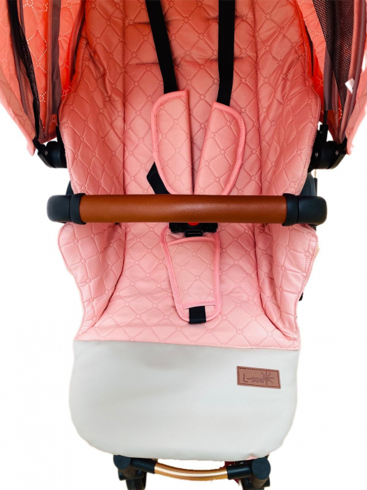Carucior 3 in 1, 3 piese landou, sport si scoica, T6 - roz [22]