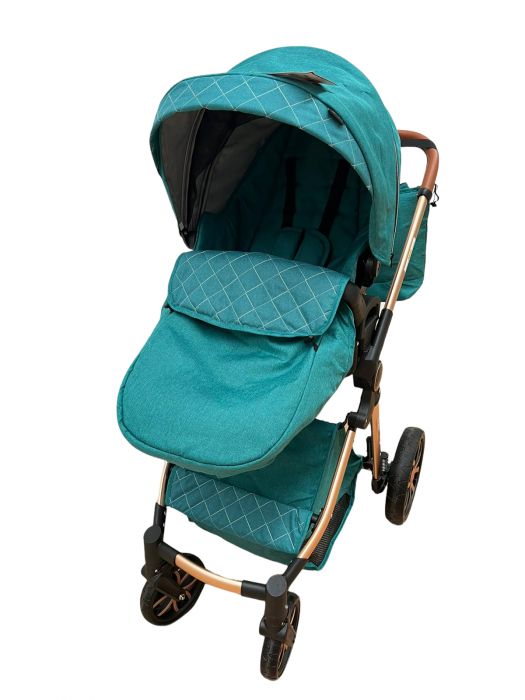 Carucior 3 in 1, 3 piese landou, sport si scoica, T6 - verde [10]