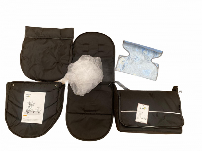 Carucior 3 in 1, cu suspensii, reversibil, T9 - albastru [12]
