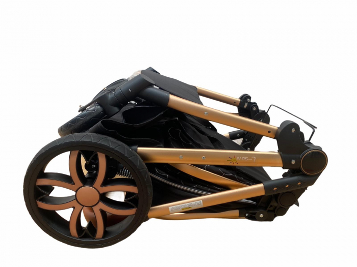 Carucior 3 in 1, cu suspensii, reversibil, T9 - albastru [14]