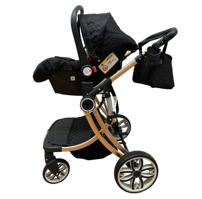 Carucior Multifunctional 3 in 1, F1 Negru Forma de Ou Reversibil cu Scoica [8]