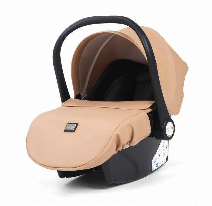Carucior 3 in 1, G8 Luxury Crem, reversibil, cu suspensii, din piele ECO [5]