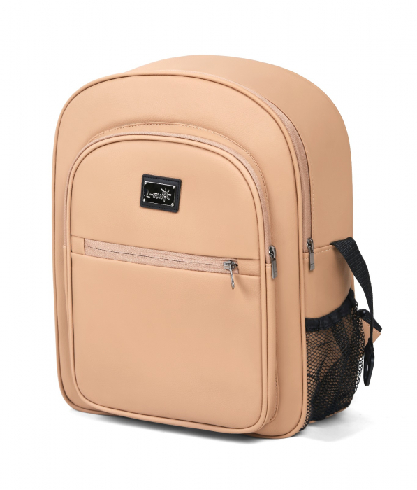 Carucior 3 in 1, G8 Luxury Crem, reversibil, cu suspensii, din piele ECO [6]
