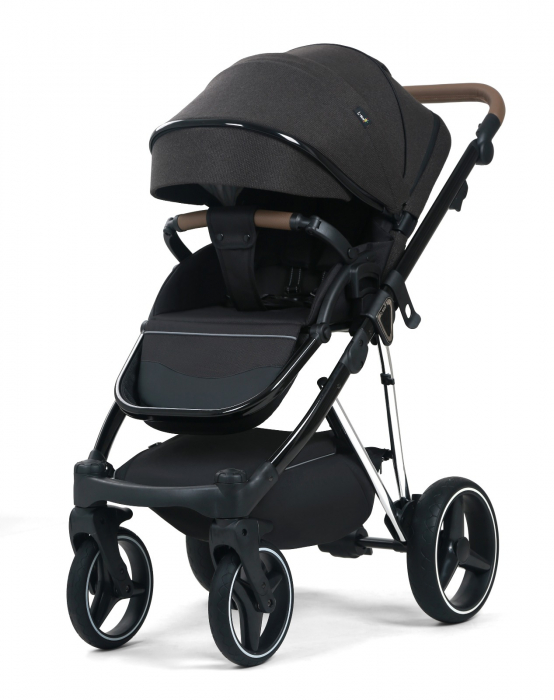 Carucior 3 in 1, G9 Luxury Negru, reversibil, cu suspensii [4]