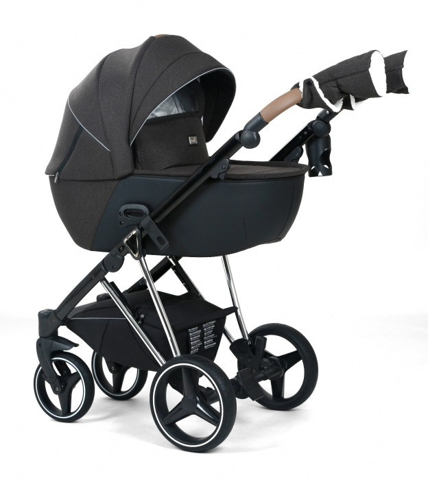Carucior 3 in 1, G9 Luxury Negru, reversibil, cu suspensii [2]