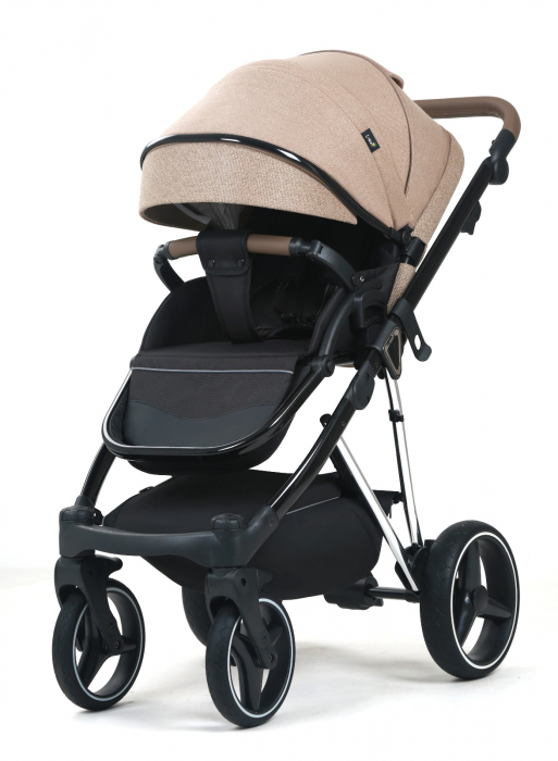 Carucior 3 in 1, G9 Luxury Crem, reversibil, cu suspensii [4]