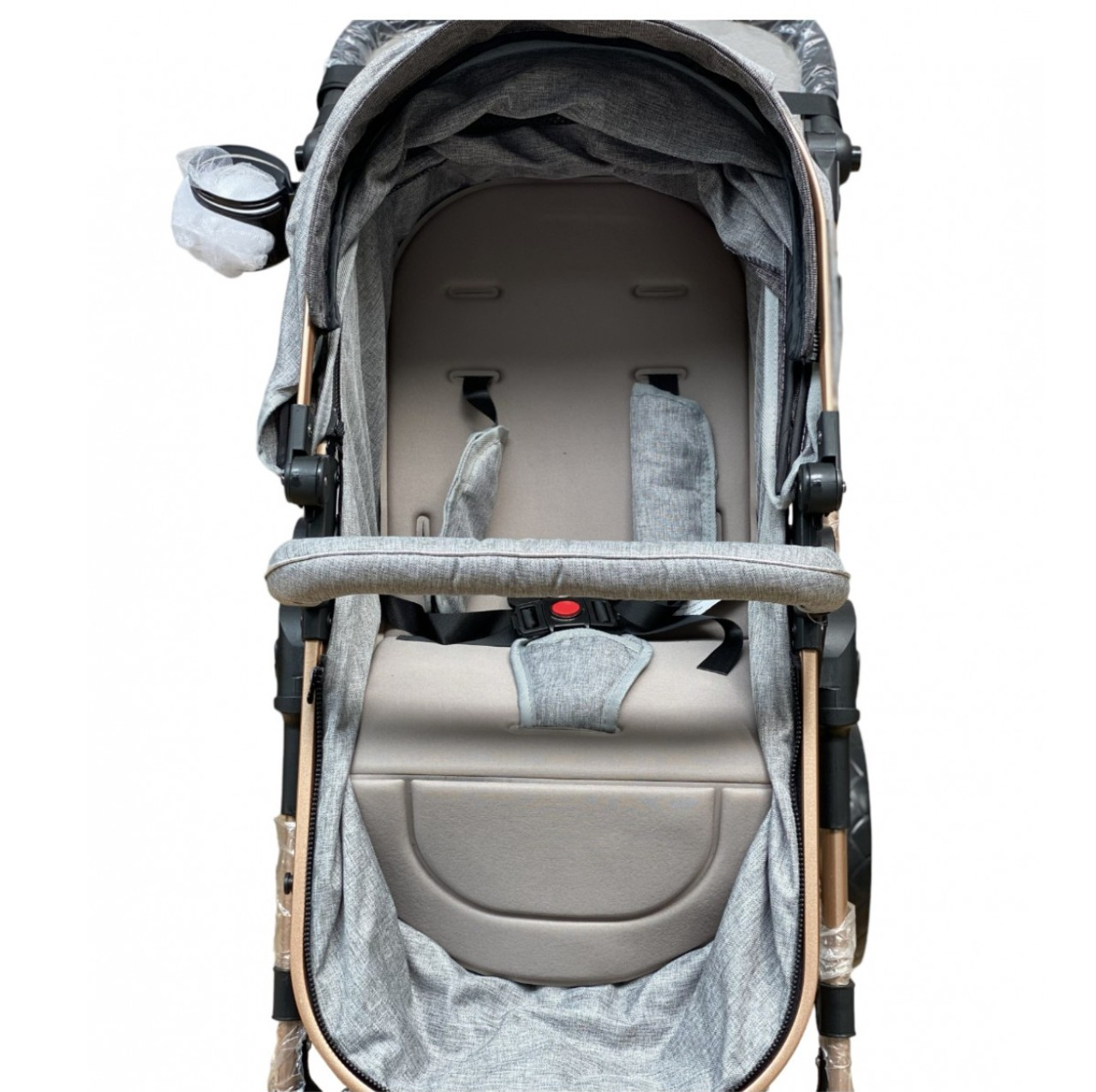 Carucior 3 in 1, landou transformabil in sport si scoica, pliabil, reversibil, 588 Gri [5]