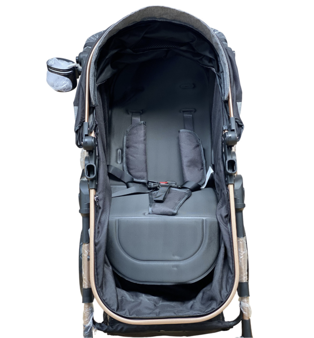 Carucior 3 in 1, landou transformabil in sport si scoica, pliabil, reversibil, 588 Negru [5]