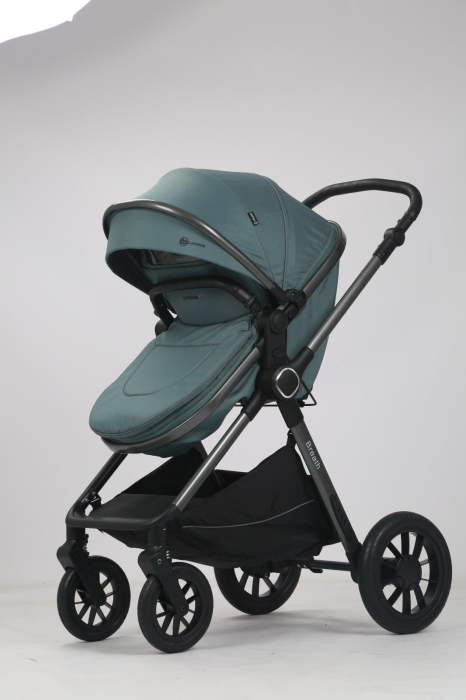 Carucior 3 in 1 Luxmom A4, Verde, Dublu Reversibil cu Scoica [6]